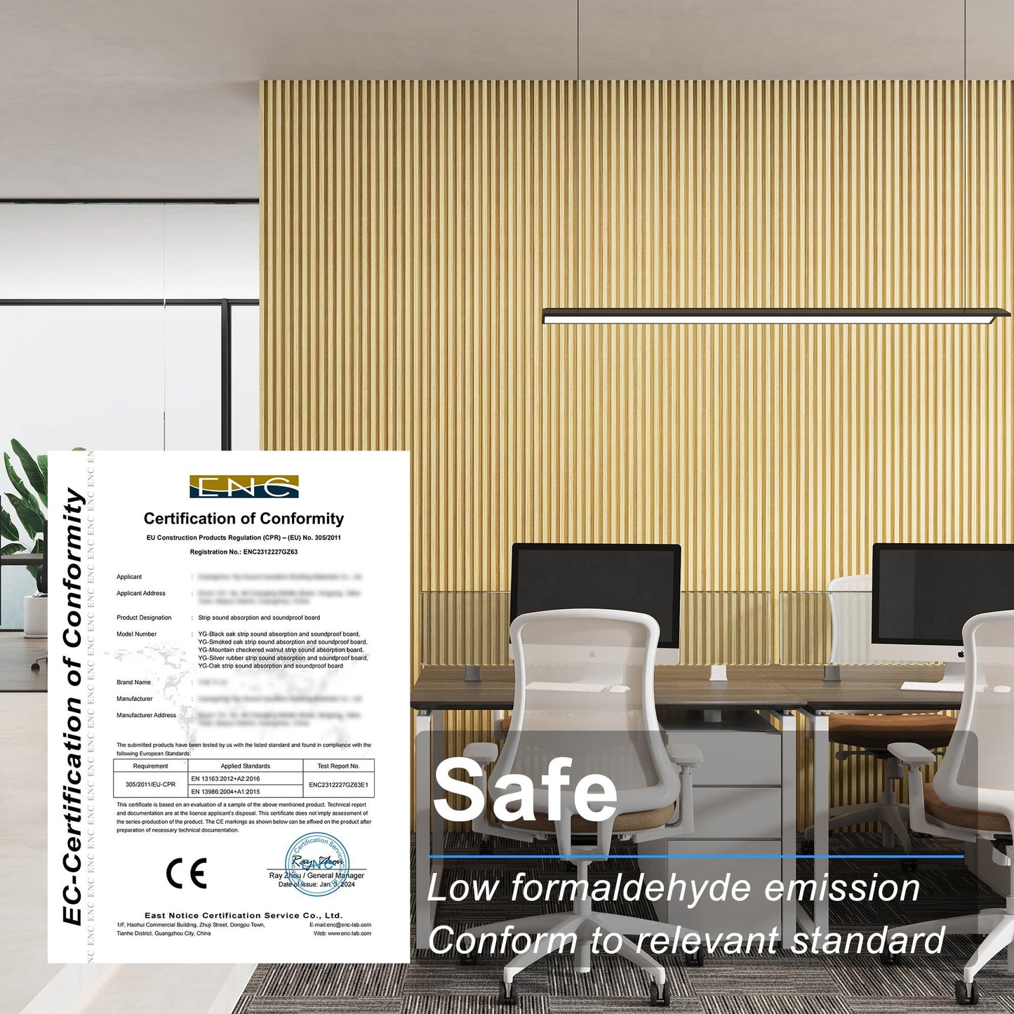 4 Packs 94.5' x 5.7' Solid Wood Panels for Wall,Acoustic Wood Slat Wall Panels for Interior Wall Decor,TV Background,Living Room (Oak)