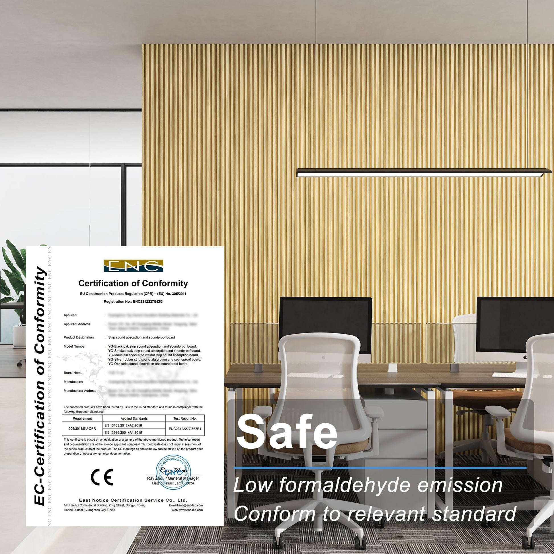 4 Packs 94.5' x 5.7' Solid Wood Panels for Wall,Acoustic Wood Slat Wall Panels for Interior Wall Decor,TV Background,Living Room (Oak)