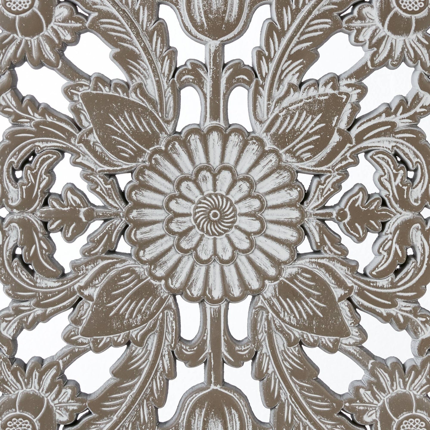 2 PCS Botanical Panel Distressed Carved Wood Wall Decor Set Wall Decor