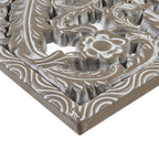 2 PCS Botanical Panel Distressed Carved Wood Wall Decor Set Wall Decor