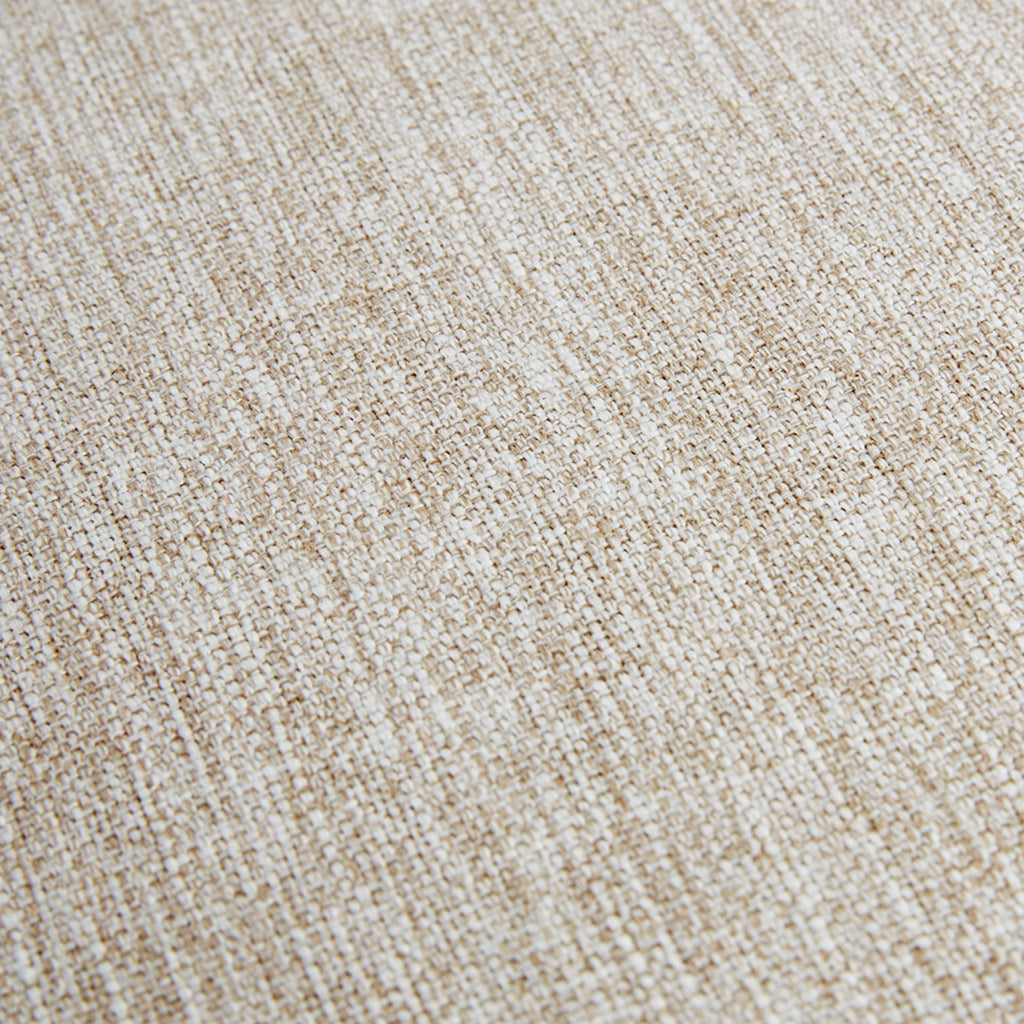 Cane Armchair with Natural Wood Finish and High-Density Foam in Cream Polyester Accent Chair