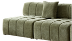 WKS3 Piano key combination sofa, 2 single seats plus 1 luxury cloth sofa, Green Sectional Sofa