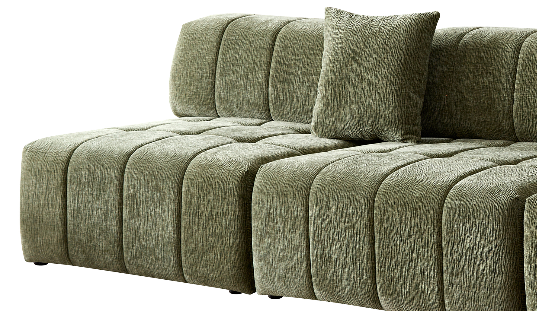 WKS3 Piano key combination sofa, 2 single seats plus 1 luxury cloth sofa, Green Sectional Sofa