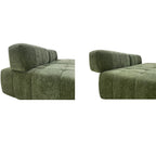 WKS3 Piano key combination sofa, 2 single seats plus 1 luxury cloth sofa, Green Sectional Sofa