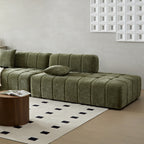 WKS3 Piano key combination sofa, 2 single seats plus 1 luxury cloth sofa, Green Sectional Sofa