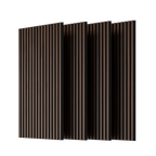 Wood Panels for Wall Slat Wall Panels, 4PC Wood Slat Acoustic Panels for Wall and Ceiling - 3D Fluted Sound Absorbing Panel with Three Sides Fully Wrapped on Wood Finish -45.27''X23.62''(Dark walnut)