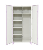 Priya II White & Light Leather Purple Finish Wardrobe