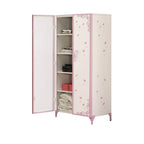 Priya II White & Light Leather Purple Finish Wardrobe