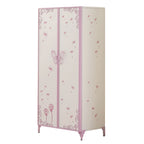 Priya II White & Light Leather Purple Finish Wardrobe