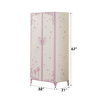 Priya II White & Light Leather Purple Finish Wardrobe