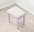 Moniys Wood Moniya Makeup Vanity Table and Stool Set, Purple