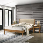 Vichy Rubberwood Platform Bed in Light Walnut, Queen