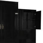 Queen Size Murphy Bed with Desk, Vanity and Cabinets, Espresso(OLD SKU: N820S00057P) Bed Frame