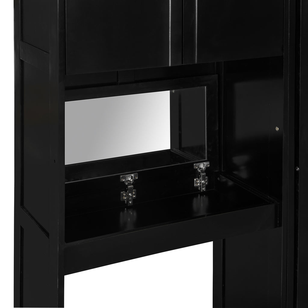 Queen Size Murphy Bed with Desk, Vanity and Cabinets, Espresso(OLD SKU: N820S00057P) Bed Frame