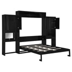 Queen Size Murphy Bed with Desk, Vanity and Cabinets, Espresso(OLD SKU: N820S00057P) Bed Frame