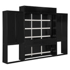 Queen Size Murphy Bed with Desk, Vanity and Cabinets, Espresso(OLD SKU: N820S00057P) Bed Frame