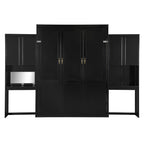 Queen Size Murphy Bed with Desk, Vanity and Cabinets, Espresso(OLD SKU: N820S00057P) Bed Frame