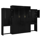 Queen Size Murphy Bed with Desk, Vanity and Cabinets, Espresso(OLD SKU: N820S00057P) Bed Frame