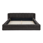 Modern Style Queen Size Upholstered Bed Frame with Headboard, Thick Chenille Fabric, Dark Grey, 87''*67''*23.5''