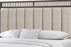 Queen Upholstered & Strap Panel Bed - Peppercorn