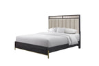 Queen Upholstered & Strap Panel Bed - Peppercorn