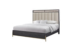 Queen Upholstered & Strap Panel Bed - Peppercorn