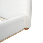 Elegant Upholstered Bed With Solid Wood Frame, Unlocking A New Experience Of Comfortable Sleeping, Queen, White Bed Frame