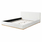 Elegant Upholstered Bed With Solid Wood Frame, Unlocking A New Experience Of Comfortable Sleeping, Queen, White Bed Frame