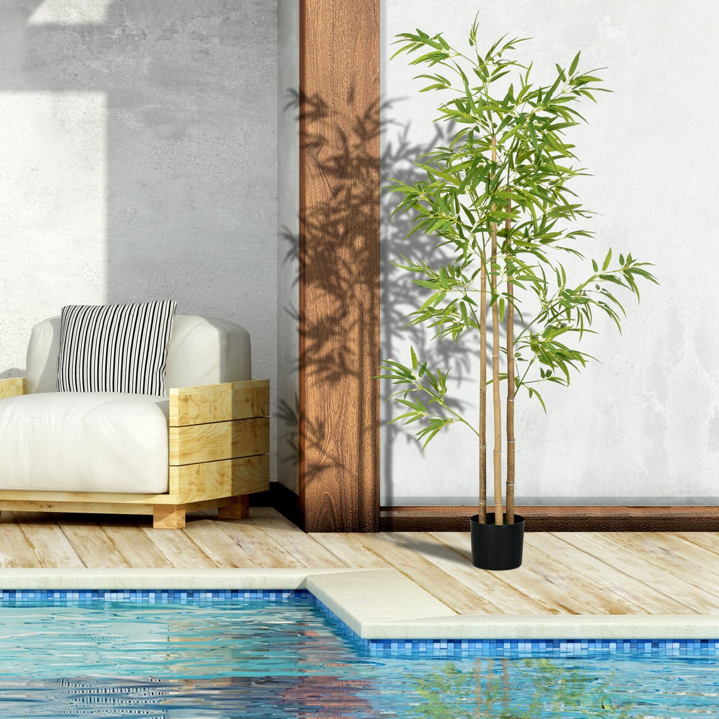 6FT Artificial Bamboo Tree, Faux Decorative Plant in Nursery Pot for Indoor Décor - Groovy Boardz