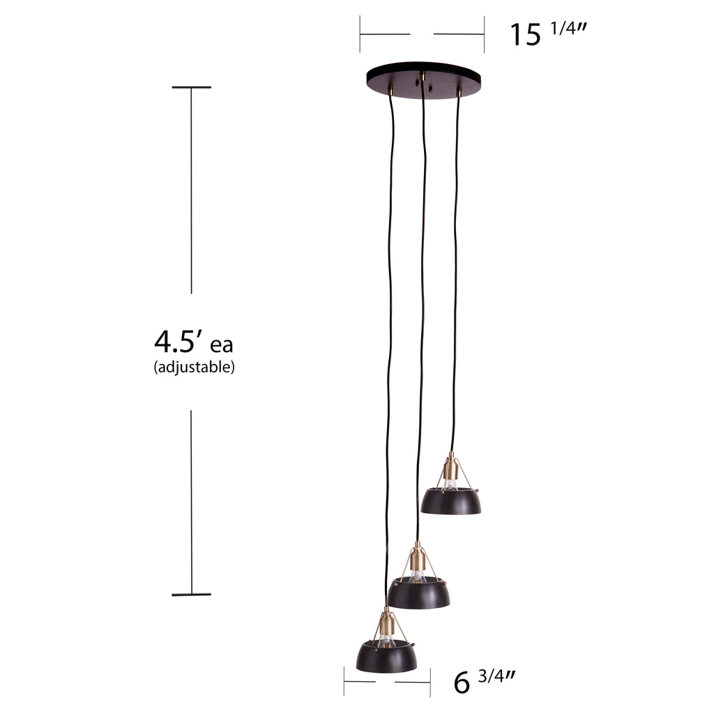 Renmarco Contemporary 3-Light Cluster Pendant