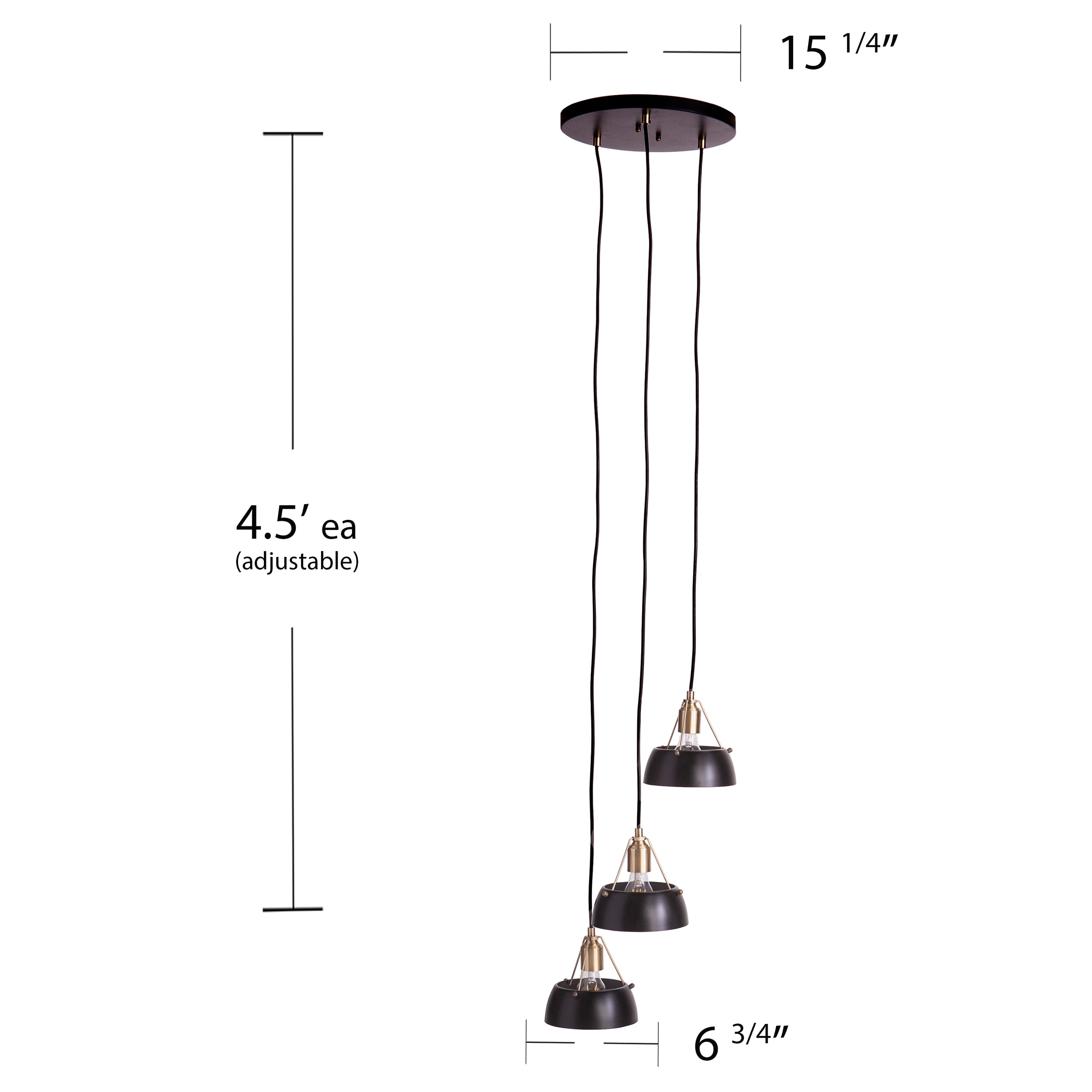 Renmarco Contemporary 3-Light Cluster Pendant