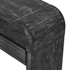TREXM Console Table Entryway Table, Retro Curved Sofa Table with 2 Large Drawers, Narrow Console Table for Living Room Hallway Entrance, 52''×14''×31.5'', Antique Black