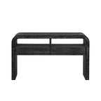 TREXM Console Table Entryway Table, Retro Curved Sofa Table with 2 Large Drawers, Narrow Console Table for Living Room Hallway Entrance, 52''×14''×31.5'', Antique Black