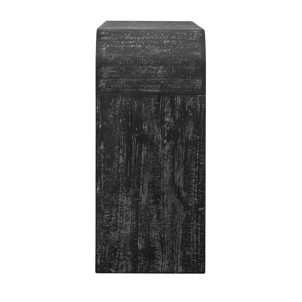 TREXM Console Table Entryway Table, Retro Curved Sofa Table with 2 Large Drawers, Narrow Console Table for Living Room Hallway Entrance, 52''×14''×31.5'', Antique Black