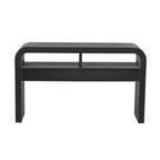 TREXM Console Table Entryway Table, Retro Curved Sofa Table with 2 Large Drawers, Narrow Console Table for Living Room Hallway Entrance, 52''×14''×31.5'', Antique Black