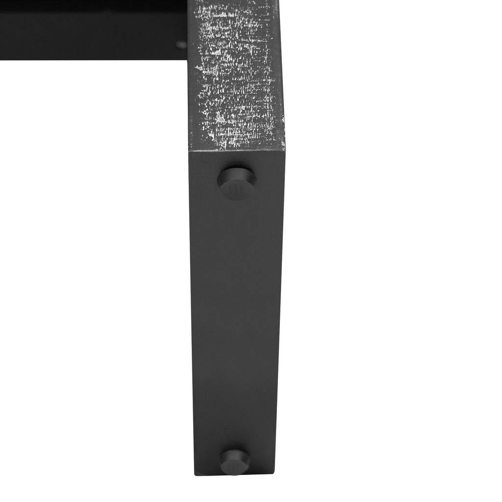 TREXM Console Table Entryway Table, Retro Curved Sofa Table with 2 Large Drawers, Narrow Console Table for Living Room Hallway Entrance, 52''×14''×31.5'', Antique Black