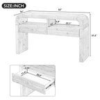 TREXM Console Table Entryway Table, Retro Curved Sofa Table with 2 Large Drawers, Narrow Console Table for Living Room Hallway Entrance, 52''×14''×31.5'', Antique Black