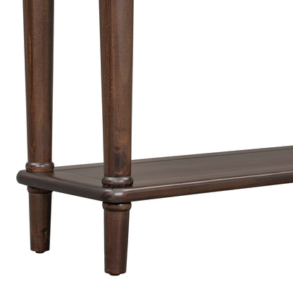 TREXM Entryway Table with 4 Drawers, Retro Console Table with Open Shelf for Entryways, Living Rooms, and Hallways (Espresso)