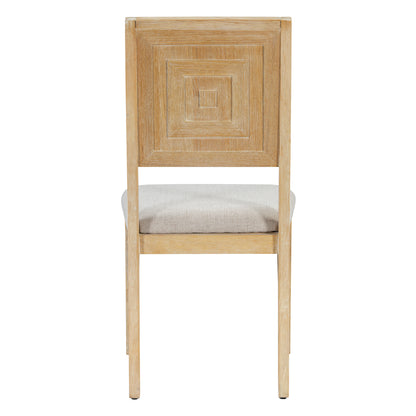 TREXM 6-Piece Retro Dining Set, 1 Rectangular Table with Designed Trestle Base and 4 Upholstered Chairs and 1 Bench for Dining Room and Kitchen (Natural)