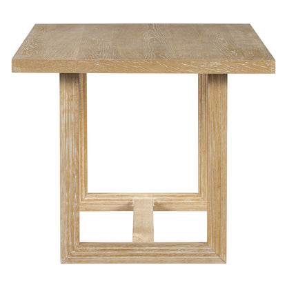 TREXM 6-Piece Retro Dining Set, 1 Rectangular Table with Designed Trestle Base and 4 Upholstered Chairs and 1 Bench for Dining Room and Kitchen (Natural)