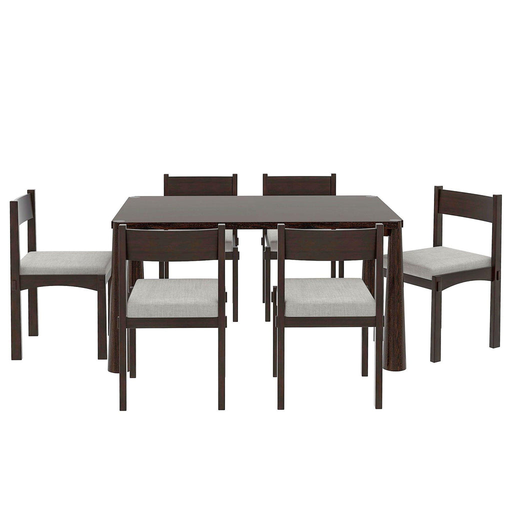 Retro Solid Wood 7-Piece Dining Set for 6 in Espresso.