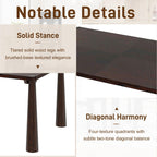 Retro Solid Wood 7-Piece Dining Set for 6 in Espresso.