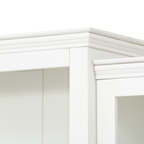 78.75'' Tall 3-Pieces Bookcase Display Cabinet with 5 Colors Adjustable LED Ceiling Light, Retro style Bookshelves with tempered glass shelves for Living Room, Office, Studio or Workspace, White