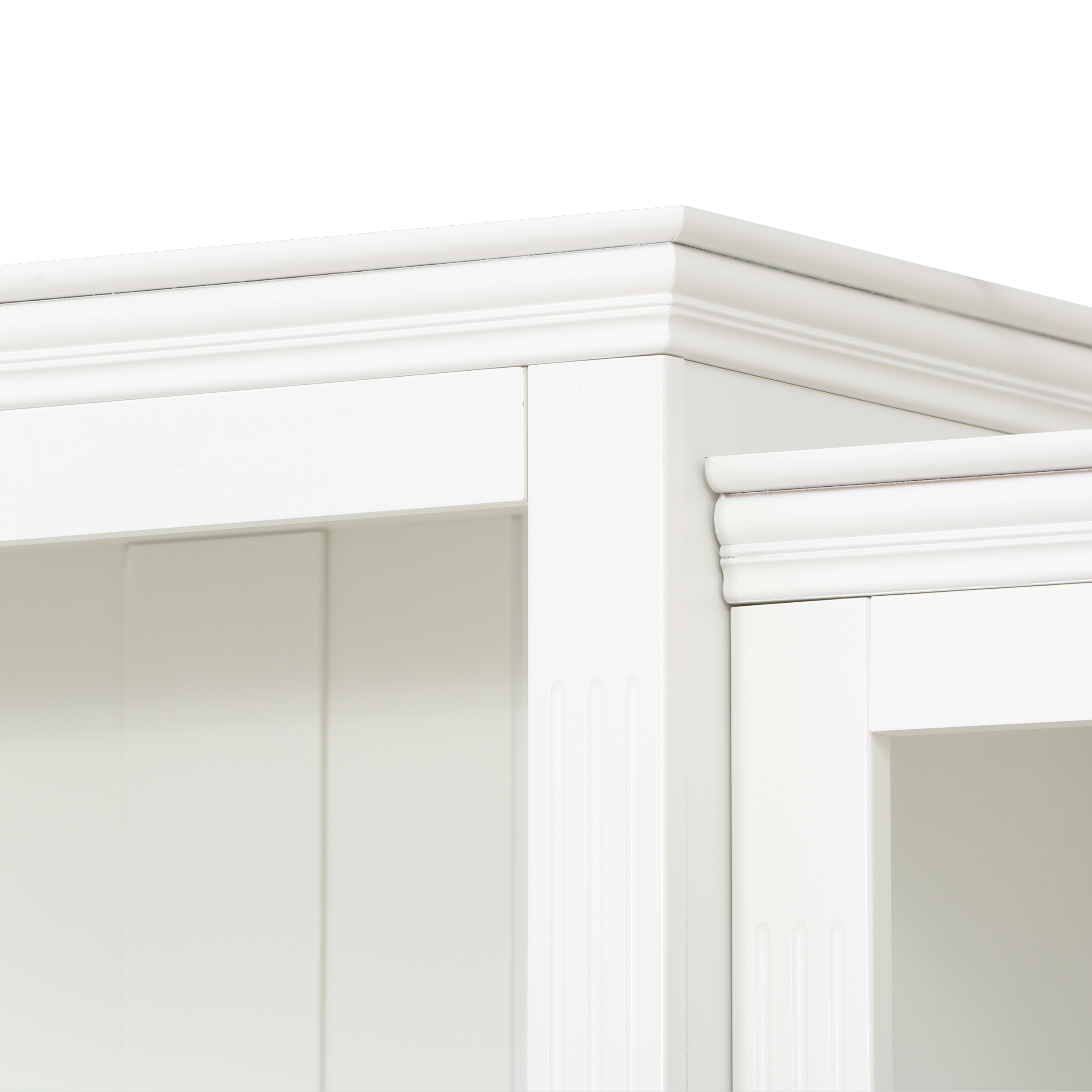 78.75'' Tall 3-Pieces Bookcase Display Cabinet with 5 Colors Adjustable LED Ceiling Light, Retro style Bookshelves with tempered glass shelves for Living Room, Office, Studio or Workspace, White