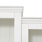 78.75'' Tall 3-Pieces Bookcase Display Cabinet with 5 Colors Adjustable LED Ceiling Light, Retro style Bookshelves with tempered glass shelves for Living Room, Office, Studio or Workspace, White