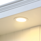 78.75'' Tall 3-Pieces Bookcase Display Cabinet with 5 Colors Adjustable LED Ceiling Light, Retro style Bookshelves with tempered glass shelves for Living Room, Office, Studio or Workspace, White