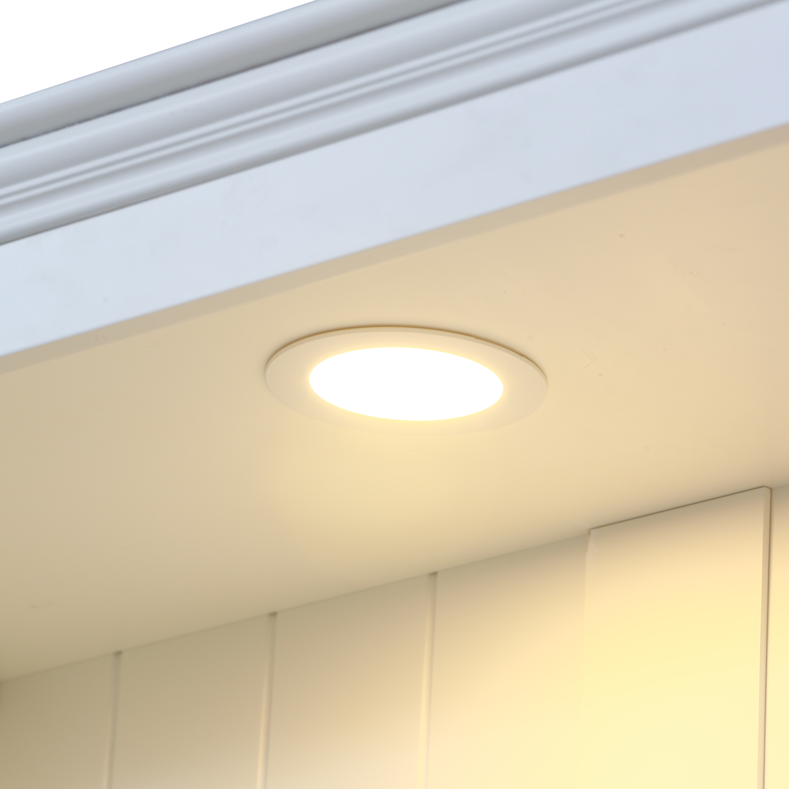 78.75'' Tall 3-Pieces Bookcase Display Cabinet with 5 Colors Adjustable LED Ceiling Light, Retro style Bookshelves with tempered glass shelves for Living Room, Office, Studio or Workspace, White