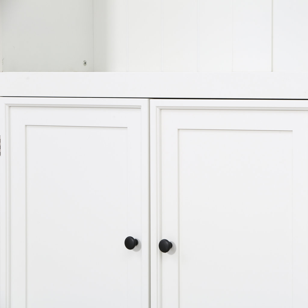 78.75'' Tall 3-Pieces Bookcase Display Cabinet with 5 Colors Adjustable LED Ceiling Light, Retro style Bookshelves with tempered glass shelves for Living Room, Office, Studio or Workspace, White