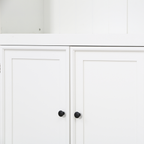 78.75'' Tall 3-Pieces Bookcase Display Cabinet with 5 Colors Adjustable LED Ceiling Light, Retro style Bookshelves with tempered glass shelves for Living Room, Office, Studio or Workspace, White