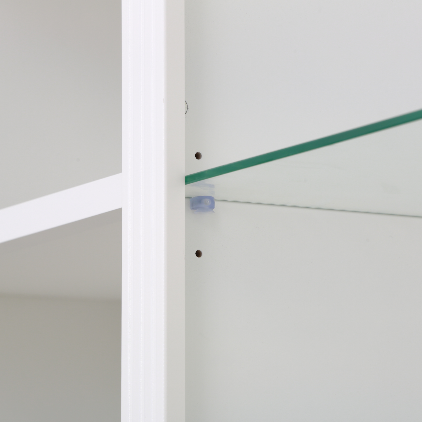 78.75'' Tall 3-Pieces Bookcase Display Cabinet with 5 Colors Adjustable LED Ceiling Light, Retro style Bookshelves with tempered glass shelves for Living Room, Office, Studio or Workspace, White